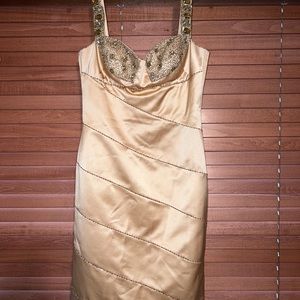 Jovani beaded satin mini dress